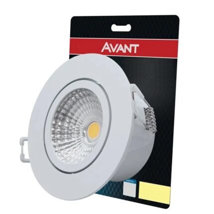 KIT 5 Spot Led Cob Embutir Redondo 7w Avant 4000k Supimpa
