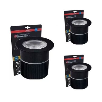 Kit 3 Balizador Solo Embutido Chão Led 5w Luz Quente Avant