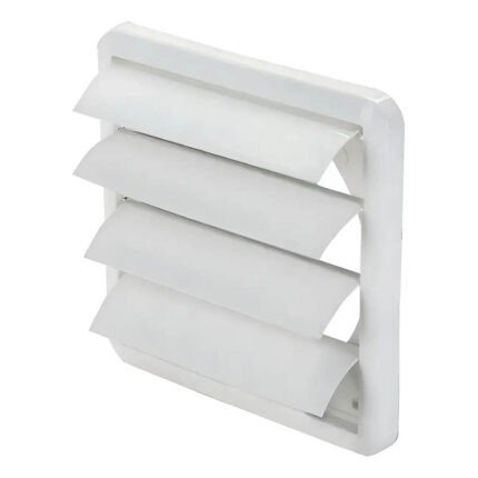 Veneziana Auto Fechante Para Banheiro Exaustão 100mm Branca
